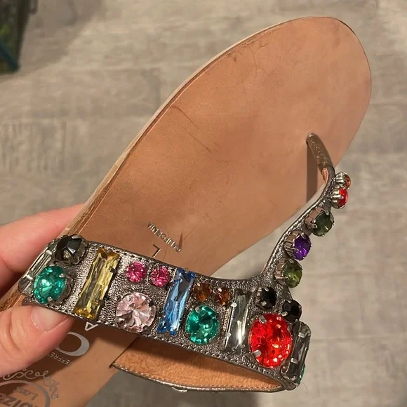 JEFFREY CAMPBELL Ibiza Naples Multicolor Jewel Embellished Sandals - Picture 9 of 16